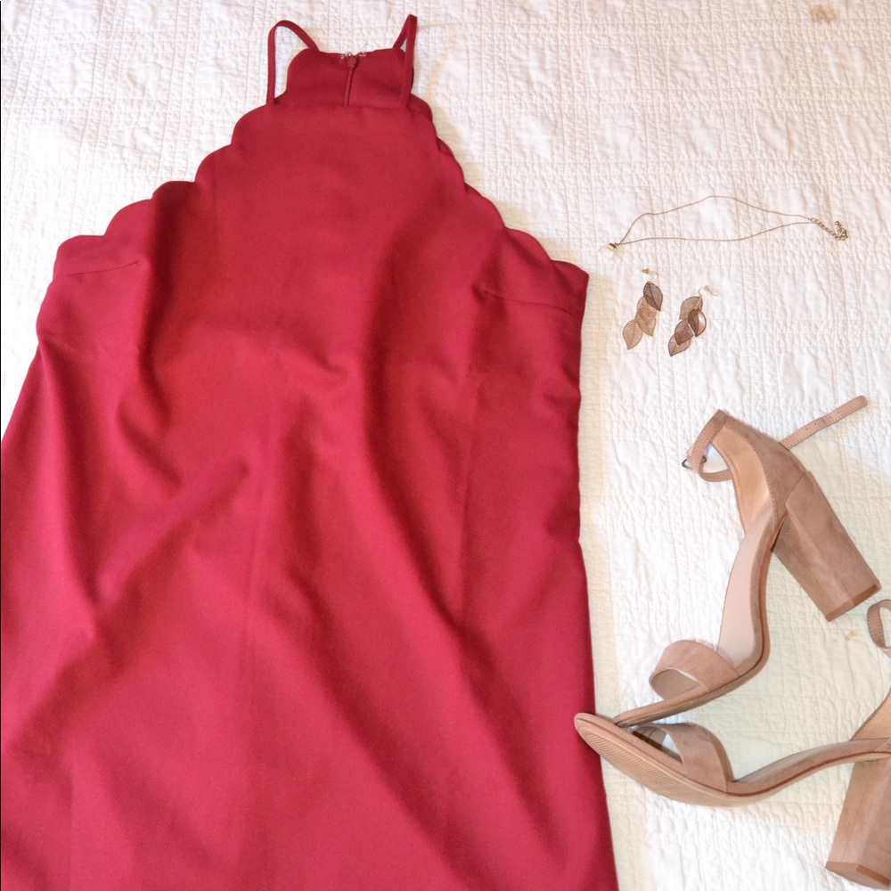 Red Scallop Lulu’s Dress